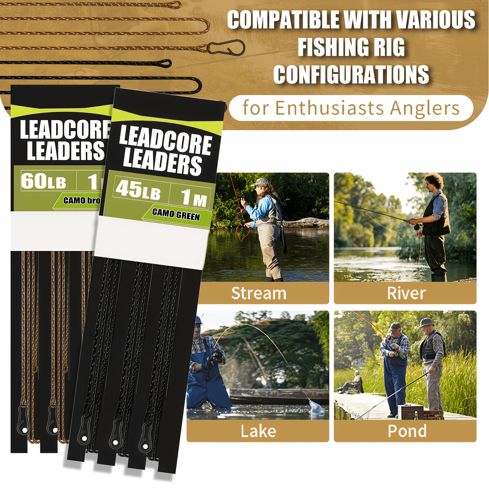 Carp Fishing Leadcore Leaders  - Leader Line 评论和价格